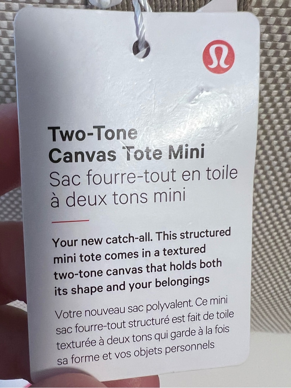 #722 NWT Lululemon 2Tone Canvas Tote Mini 4.5L MojaveTanLightIvory Rare Sold Out - Picture 7 of 8